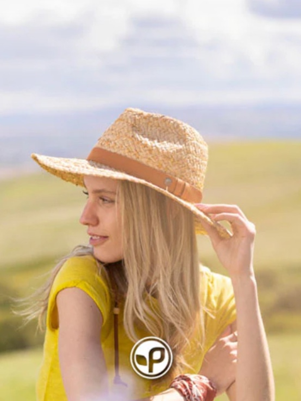 Pistil Skiff Sun Hat - Braided Raffia Sun Hat with Suede Hat Band - Picture 2 of 15